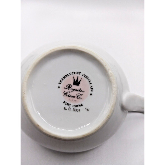 Royalton China Co Translucent Porcelain Coffee Creamer & Sugar Lot Of 2 3301 - Picture 10 of 10